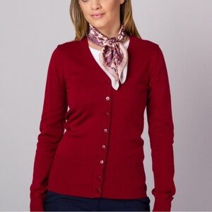 NWOT Geoffrey Beene Classic Burgundy Cardigan Sweater Size S